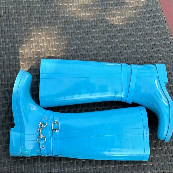 Coach Lori Blue Tall Rain Rubber Boots, Size 9, Women's - Picture 11 of 12